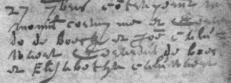 Van wie: 1. Maria De Boeck ged. Meise 20 aug. 1610 (ss. Gerard De Boeck, Maria Goossens), volgt III 2. Joannes De Boeck ged. Meise jan. 1615 (ss. Joannes Caluwaert, Cathelijne Smesmans) 3.