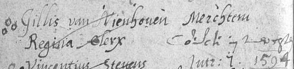 5. Elisabeth De Hertoghe ged. 22 mei 1672 (ss. Norbertus De Bock, Elisabeth Colaets?), meisenier te Grimbergen 5 dec. 1709 34. 6. Gertrudis De Hertoghe ged.