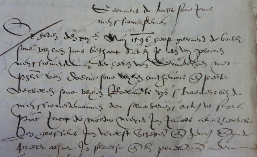 Bijlage 4: meiseniersbrief Geeraert De Boeck, 19 mei 1596 Meiseniersbrief van Geeraerd De Boeck, zv.