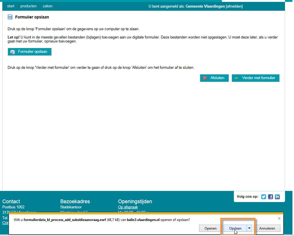 Stap 4: Sla vervolgens het formulier op uw computer op door middel van