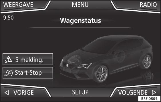 De achterruitwisser werkt ongeveer om de 6 seconden. Easy Connect Instellingen in het CAR-menu Afb.