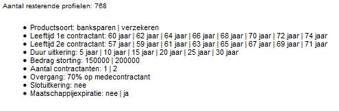 Het tabblad Eigen selecties Op het tabblad eigen selecties kunt u zelf tabellen samenstellen, met als variabelen de verschillende uitgangspunten die bij het samenstellen van de profielenset zijn