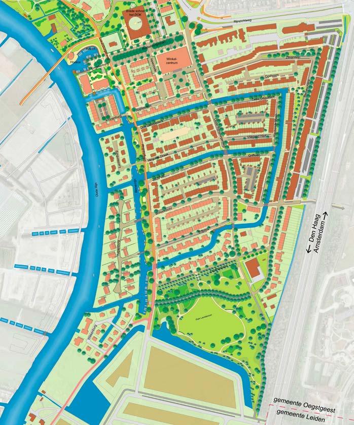 Project Oegstgeest aan de Rijn (grondpositie) Het bestemmingsplan is onherroepelijk. Voortgang 2017 In 2017 is ca 3 ha bouwrijpe grond verkocht voor de bouwblokken 7 en 19 tot en met 22.