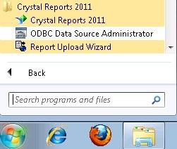 SAP Crystal Reports 2011 aanpassen Het resultaat van de aanpassingen ziet u hieronder: 5.5.2.2 De snelkoppelingen in het menu Start van Windows aanpassen Het Windows-menu Start bevat snelkoppelingen voor functies als ODBC-gegevensbronbeheer.
