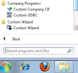 SAP Crystal Reports 2011 aanpassen De snelkoppeling Custom Wizard wordt in de vermelding van het menu Start met de naam Custom Wizard geplaatst.