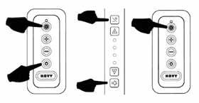 Modification du code Appuyez simultanément durant 3 sec. sur et sur, jusqu à ce que la lampe-témoin clignote. Le témoin se met alors à clignoter, ainsi que le code choisi.