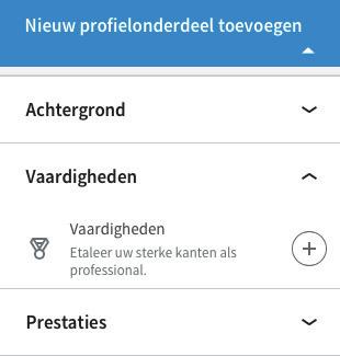 Nieuwe vaardigheid toevoegen Hier vul je jouw specialiteiten in. Waar ben je echt goed in? Deze zijn belangrijk aangezien bezoekers je hierop kunnen selecteren, maar ook onderschrijven.