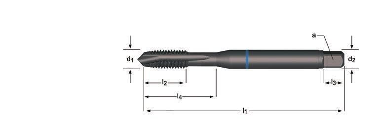 E240 E241 E240 E241 M Machine Tap Spiral Point Blue Shark M Maschinen-Gewindebohrer, gerade genutet mit Schälanschnitt, Blauring Shark M M Machinetappen, rechte spaangroeven, Blue Shark M Tarauds