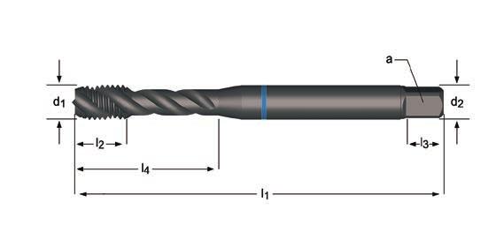 E238 E239 E238 E239 M Machine Tap Spiral Flute 40º Blue Shark, back tapered M Maschinen-Gewindebohrer, rechtsgedrallte Nuten 40º, Blauring Shark, abgeflacht M Machinetappen, spiraalgroeven 40º, Blue