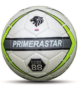 De pijlen rondom de bal en de leeuwenkop symboliseren de snelheid, strijd en passie: elementen die onlosmakelijk verbonden zijn aan voetbal.