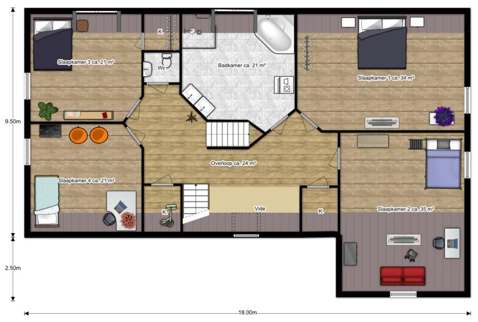 Plattegrond 1 ste