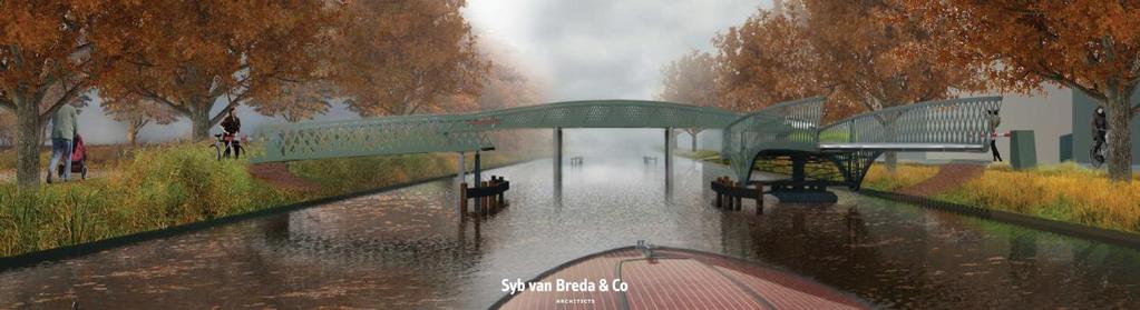 4.2 De Bruggen In oktober 2017 is een aanbesteding gestart met 3 architecten om te komen tot een ontwerpvisie voor de familie van drie bruggen over de Muidertrekvaart De ingediende visies zijn door
