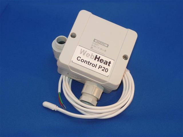Temperatuur regelaar voor tracing Control P20 WebHeat Control P20 is een instelbare elektronische temperatuurregelaar met externe sensor geschikt voor toepassingen bij vorstbescherming en het op
