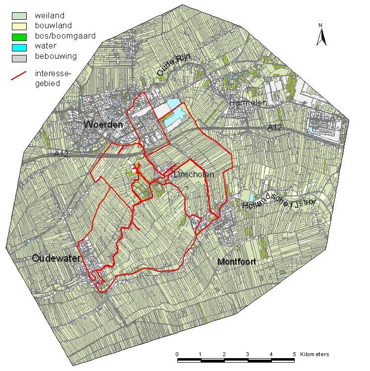 2 Beschrijving van het onderzoeksgebied 2.1 Ligging Het onderzoeksgebied ligt ten zuiden van Woerden, op de grens van de provincies Utrecht en Zuid-Holland (figuur 2-1).
