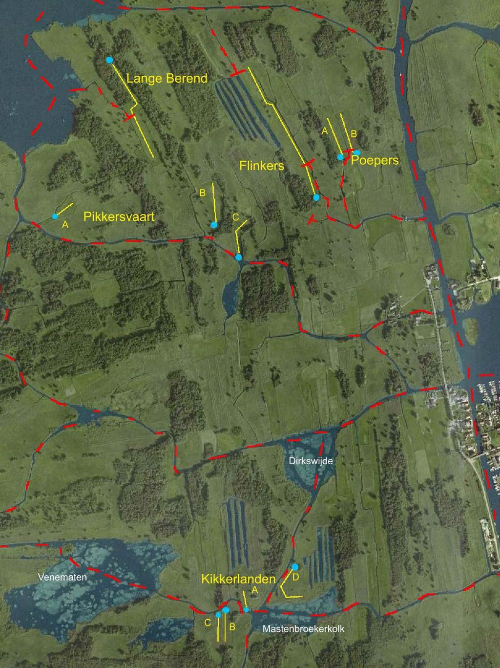 Vlinderroutes van De Wieden "Zuid" De routes liggen alle ten zuidwesten van de Ronduite.