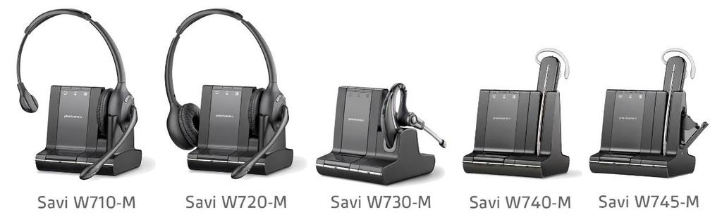 De Savi W440 uit deze serie is de lichtste DECT-headset die momenteel verkrijgbaar is, en heeft een tijdens gebruik verwisselbare batterij voor onbeperkte gesprekstijd en drie verschillende