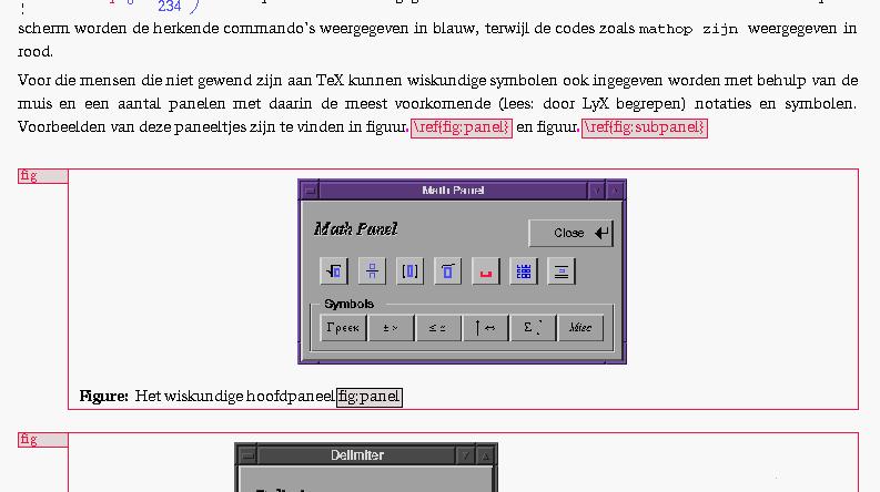 21.4 lyx: een front-end voor LATEX of een Textprocessor? Bijlage U Figuur 5: on-screen display van figuren zorgt dat het vrijwel onmogelijk is geworden om typefouten te maken 1.