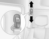 56 Stoelen, veiligheidssystemen Hoogteverstelling Losmaken 1. Gordel iets uittrekken. 2.