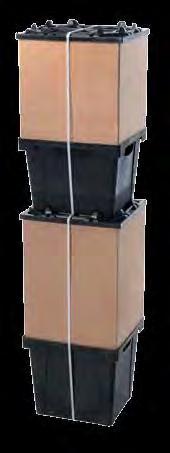 De kragen van golf- en de hoogte van de Procona container. karton zijn bedoeld voor eenmalig gebruik.