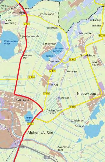 Auto N207 Noord AU16 N207 Noord Capaciteitsvergroting van de N207 Noord naar 2x2 rijstroken. De verkeersvraag in de huidige situatie ten noorden van Alphen aan den Rijn is groot.