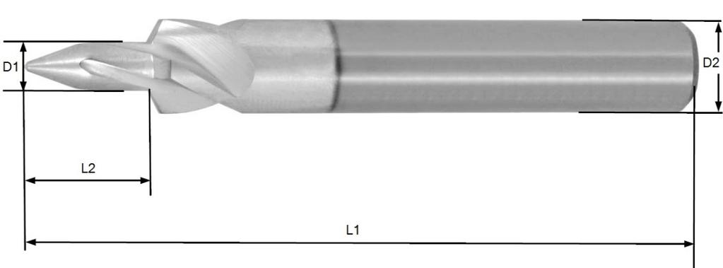 2.5 Aludrill Bestelnummer D1 D2 Afmetingen in mm L2 L1 Rotation Down Aludrill 20E5003450 2.6 6.0 7.