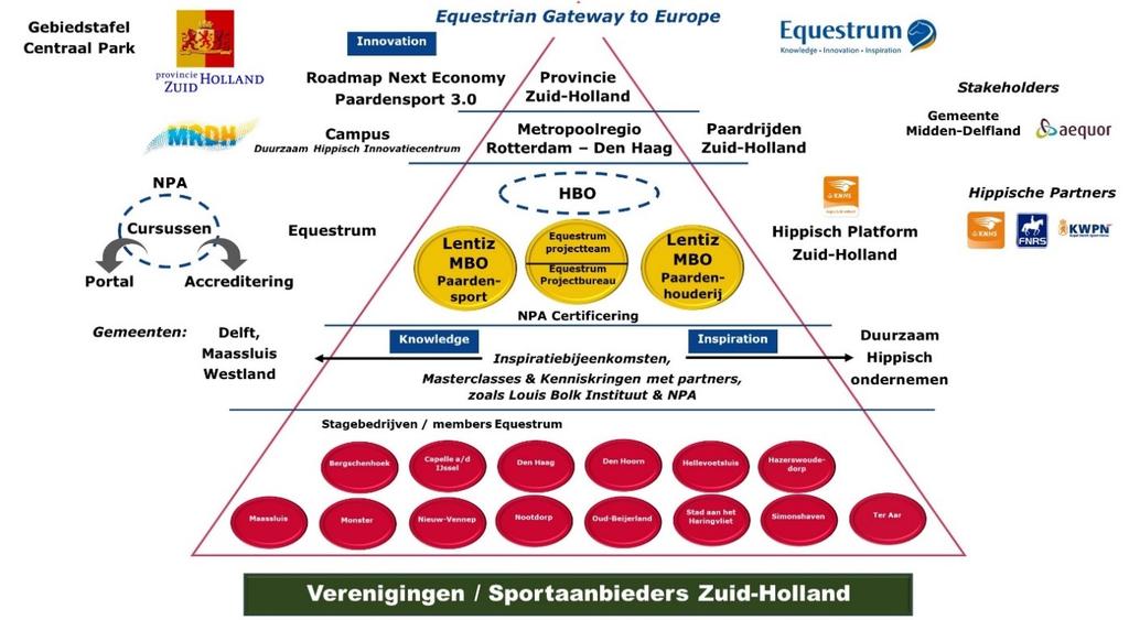 Het is een stichting met bestuursleden uit het bedrijfsleven en het onderwijs. Het omvat een stevige groep van bedrijven, het CHIO Rotterdam, hippische verenigingen, kennis- en onderwijsinstellingen.