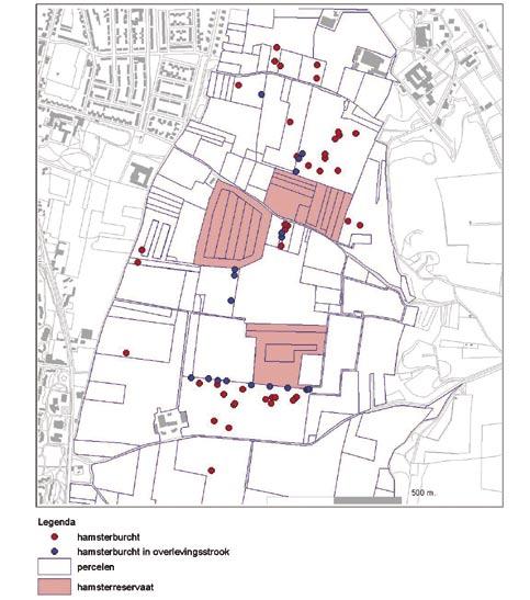 Figuur 4 Overzicht van de hamsterburchten gevonden buiten de