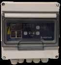 HANDMATIG of AUTOMATISCH - Signaleringsled elektriciteitsnet - Led elektrisch alarm (overbelasting) - Led hydraulisch alarm - Signaleringsled functionerende pomp EASYCONTROLLER D10/D20-0,5-7,5 kw