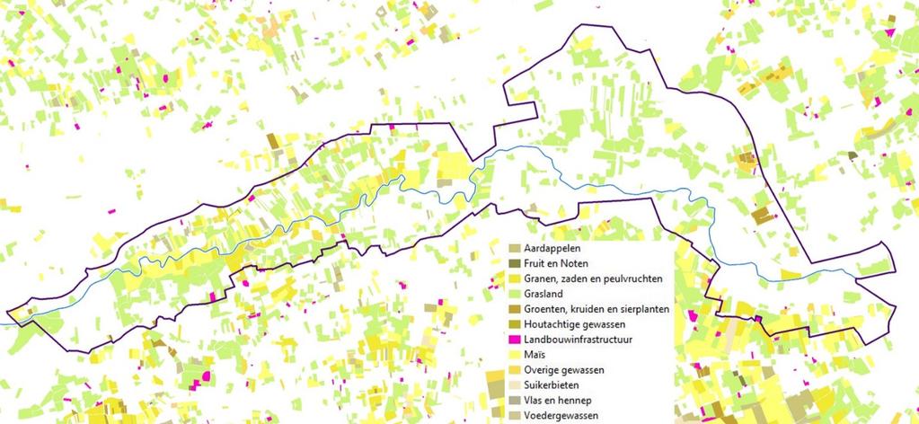 In de Demervallei tussen Diest en Testelt geven 41 aangifteplichtige gebruikers 169 ha aan in de landbouwaangifte. Er zijn 2 landbouwbedrijfszetels gevestigd.