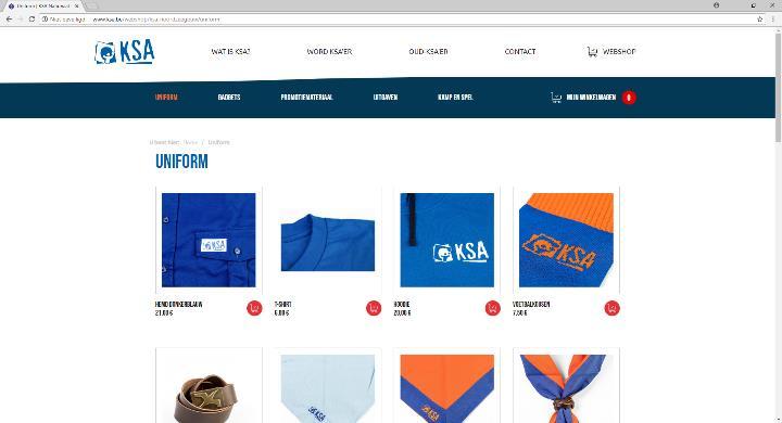 door naar de webshop. 3. Klik op Uniform. 4.