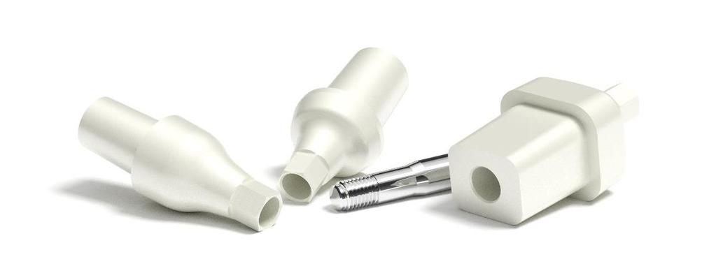 De titanium healing abutments zijn in verschillende vormen, gingivahoogtes, lengtes en afmetingen verkrijgbaar. Daarnaast is er een gehoekt healing abutment beschikbaar.