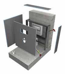 Systeemopbouw douchevloer Compatibele wedi systeemonderdelen 1 1 2 wedi Fundo Primo douchevloerelement, hier met centrale puntafvoer vanaf pagina 40 wedi Fundo afvoer hier met horizontale 3 2 3