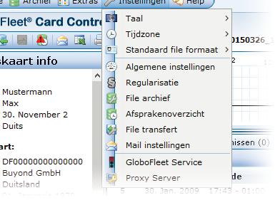 Menu CardControl 1 2 3 4 5 6 7 8 9 10 11 1 Instellingen > Taal Instellen/aanpassen van de softwaretaal U kunt naar noodzaak de taal van de programmas veranderen in Duits, Engels, Frans, Spaans,