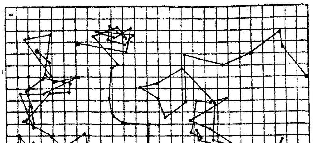 HOOFDSTUK 2. NORMALE DIFFUSIE 7 Figuur 2.1: Traject van colloïdale deeltjes in een oplossing.