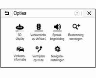 Selecteer L op het kaartscherm en druk steeds weer op de schermtoets Kaartweergave om tussen de opties om te schakelen.