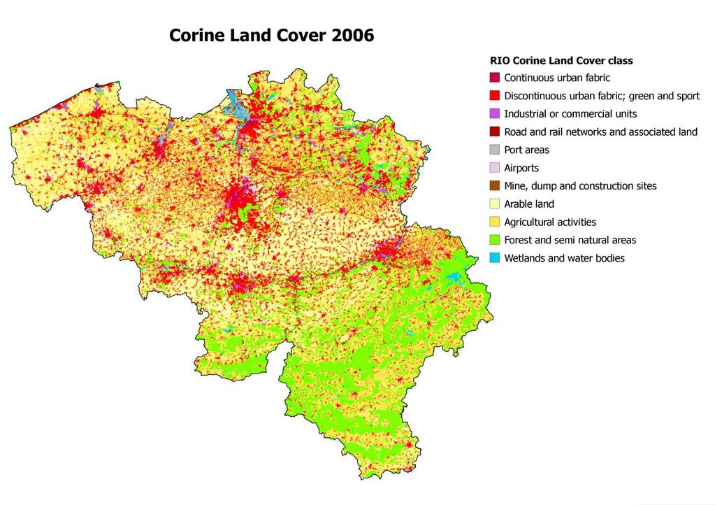 Figuur 2: Landgebruik in België,