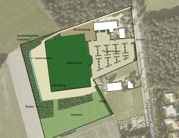 Landschappelijke inpassingsplan (nieuwe situatie) Pagina 8 De nieuwe situatie geeft de volgende onderdelen weer tbv inpassing van het plan in zijn omgeving: - Aan de noordzijde wordt de expeditie