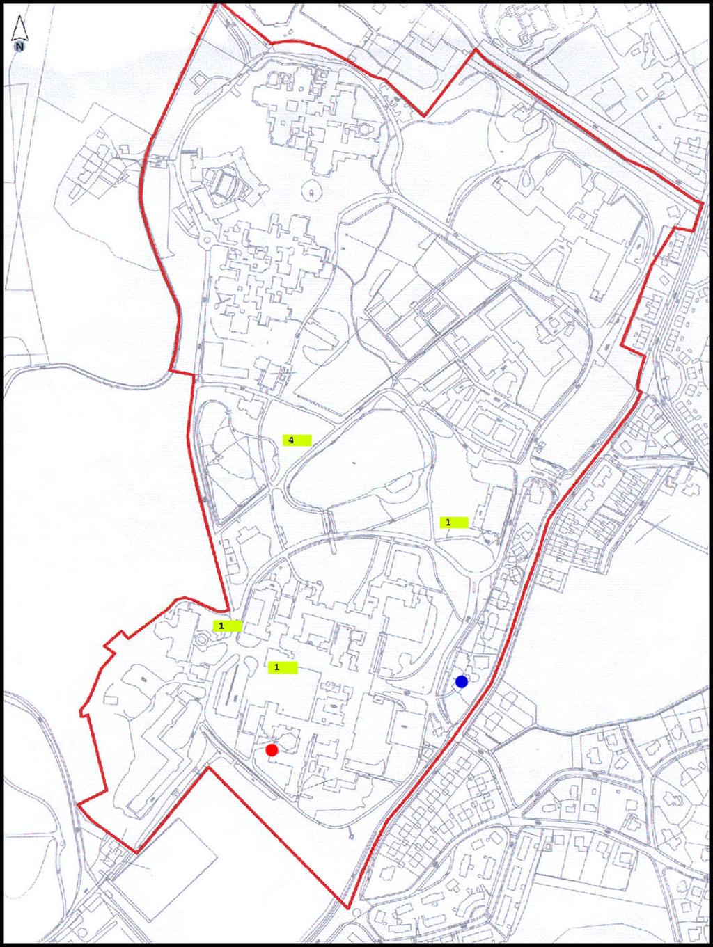 Kaart 2. Locaties van verblijfplaatsen.