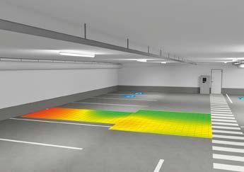 21 Winkelcentrum Messepark, Dornbirn Momenteel De norm EN 12464-1:2011 definieert minimumwaarden voor de horizontale verlichtingssterkte aan de vloer.