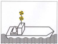 Passagiersschip < 20 meter moet overdag een gele ruit voeren, zodanig dat hij
