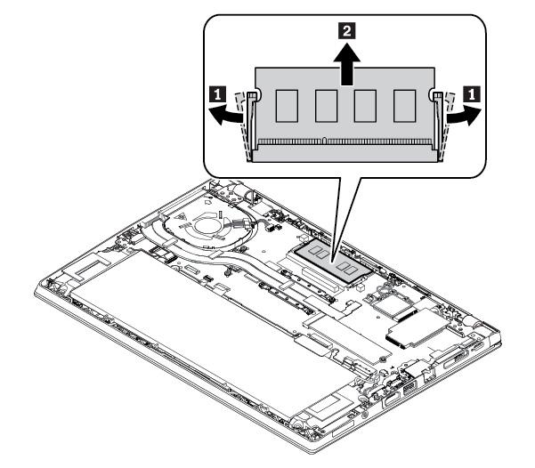 U vervangt een vervangbare geheugenmodule als volgt: 1. Ingebouwde batterij uitschakelen. Zie 'Ingebouwde batterij uitschakelen' op pagina 100. 2.