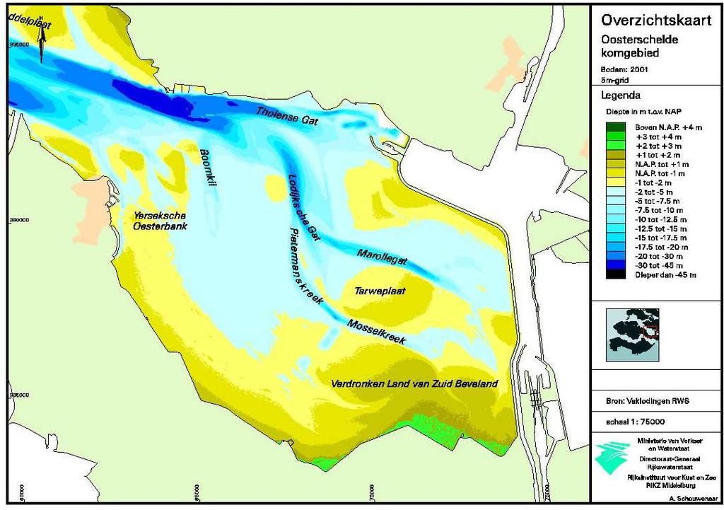 Oosterschelde 4 Overzichtskaart zuidoost