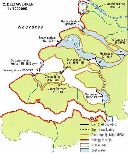 2. Ontwikkeling Zuidwestelijke Delta Deltawerken Na aanleg Deltawerken verandering van kustsysteem Tijdschaal van aanpassing