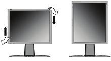 Liggende/staande standen Het LCD-scherm kan worden gebruikt in de liggende of staande stand.