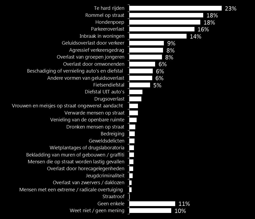 Eén op de vijf Zeistenaren vindt rommel op straat en hondenpoep (18%) het grootste probleem.