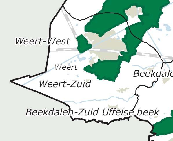 uitsnede provinciaal aandachtsgebied eiland van Weert De aard, datering en dichtheid van de archeologische resten en de onderzoeksintensiteit maken de microregio Weert-Nederweert tot een van