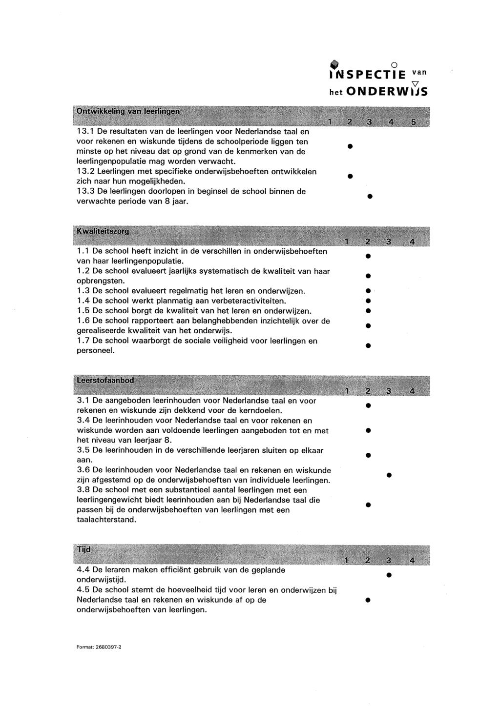 o Ontwikkeling leerlingen 13.