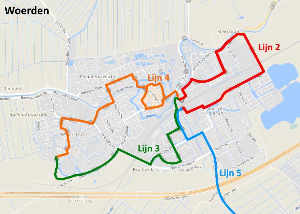 Wijzigingen Voor Woerden stellen we een vernieuwde stadsdienst voor. Er zijn een aantal grote wijzigingen. Allereerst de lijnnummers.