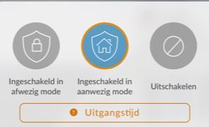 Inschakelen in afwezig-modus wil zeggen dat alle zones bewaakt worden, alle