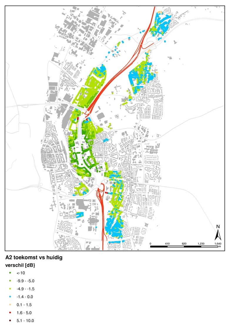 Figuur B1.4: Verschil plan versus huidig voor de A2.